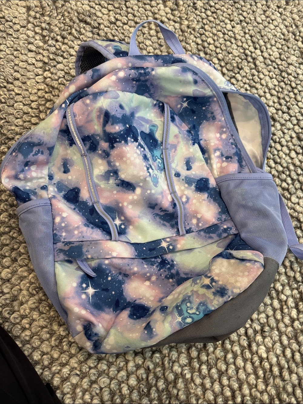 Lands' End Kids Backpack in Lavender Galaxy Print